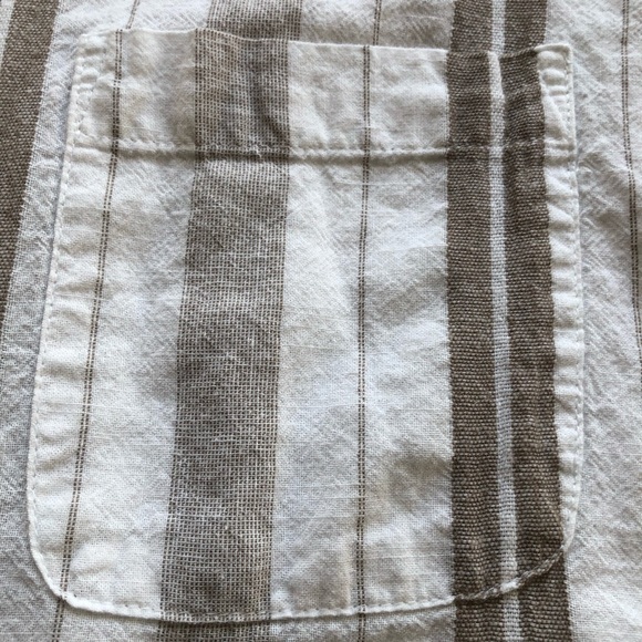 Dash Women’s Size L Tan/White Sleeveless Bohemian Style Blouse Button-Up Shirt - Picture 9 of 16